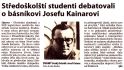 Studenti debatovali o básníkovi Josefu Kainarovi