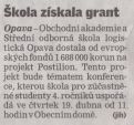 Škola získala grant