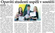 Opavští studenti uspěli v soutěži